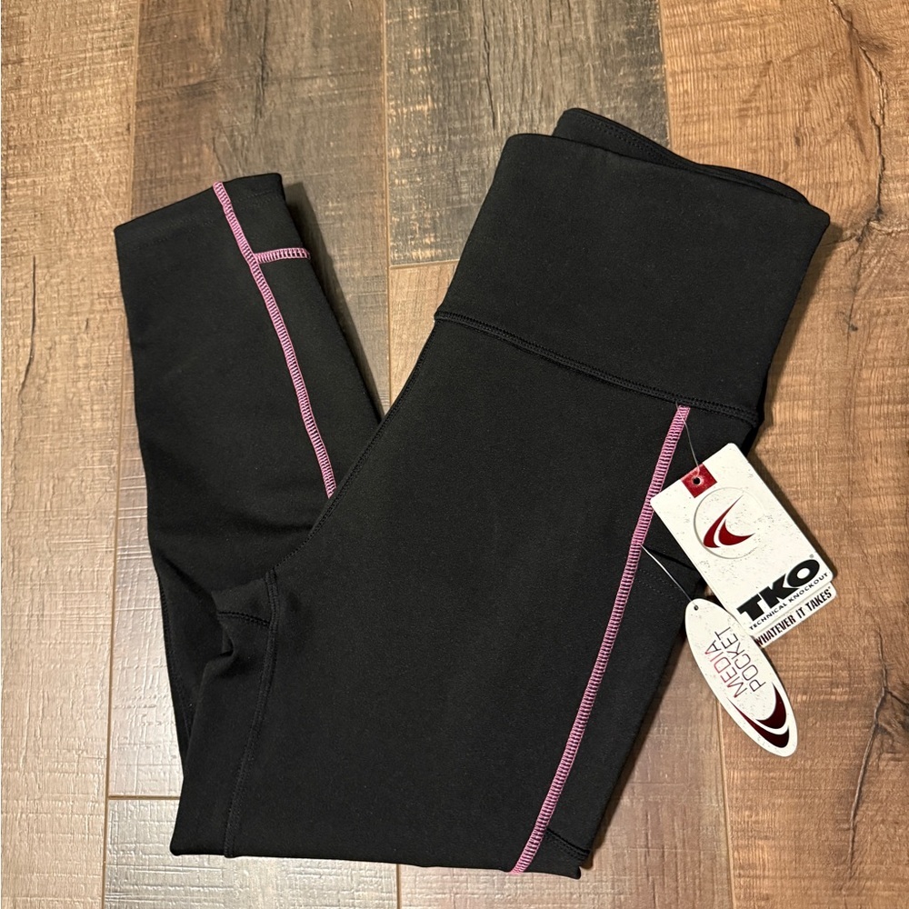 TKO Black Pants with Pink Accents